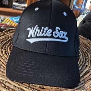 Never Worn, White Sox Black Baseball Cap With Adjustable Velcro Fit.  OS